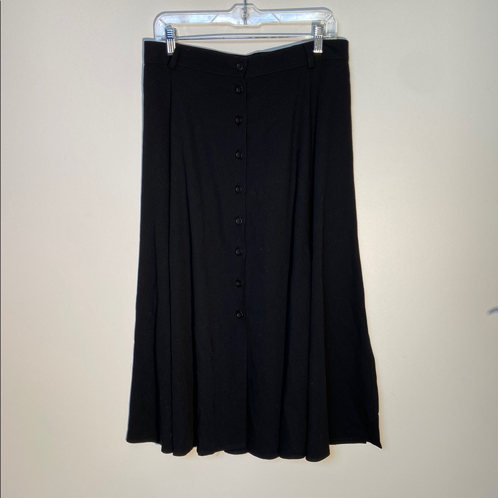 Tribal Black Button-Down Maxi Skirt - Size 14